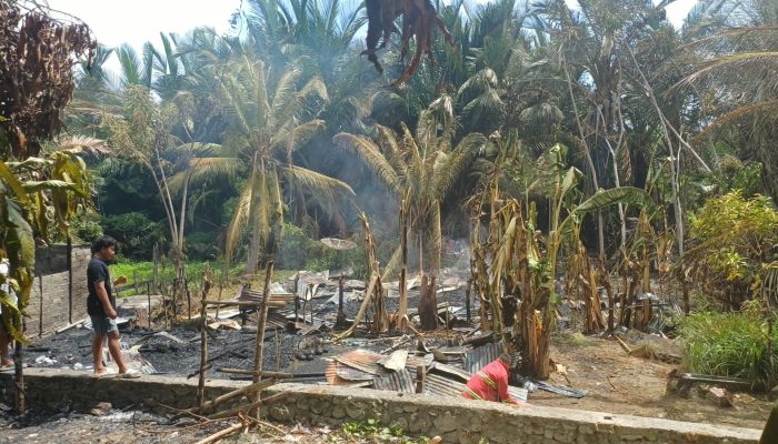 Kebakaran Hebat Landa Rumah Warga di Mendono Kintom, Kerugian Ditaksir Rp80 Juta