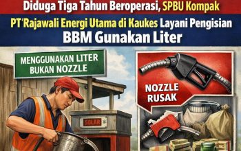 Diduga Tiga Tahun Beroperasi, SPBU Kompak PT Rajawali Energi Utama di Kaukes Layani Pengisian BBM Gunakan Liter
